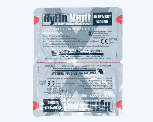 Nar Hyfin Chest Seal Twin Pack (north American Rescue) Expirations 2022 & 2023