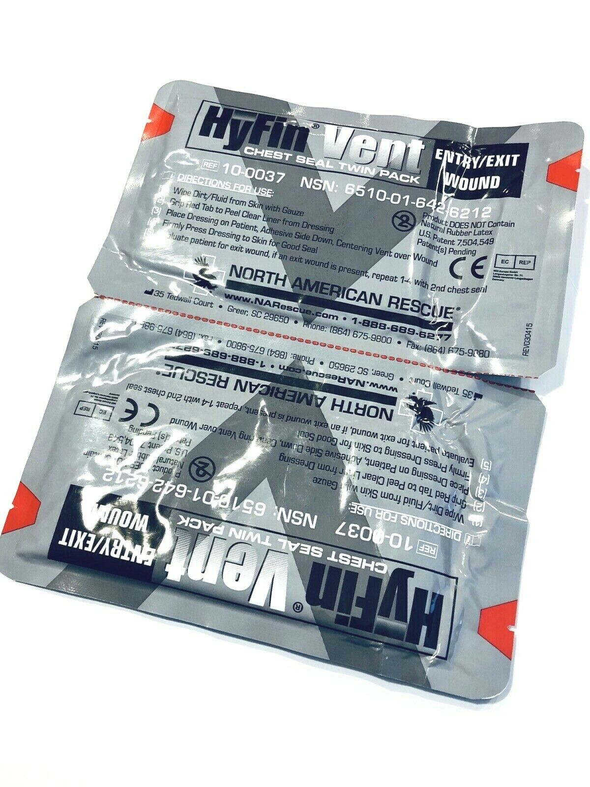 North American Rescue Hyfin Vent Chest Seal Twin Pack New - Exp 2022 & 2023